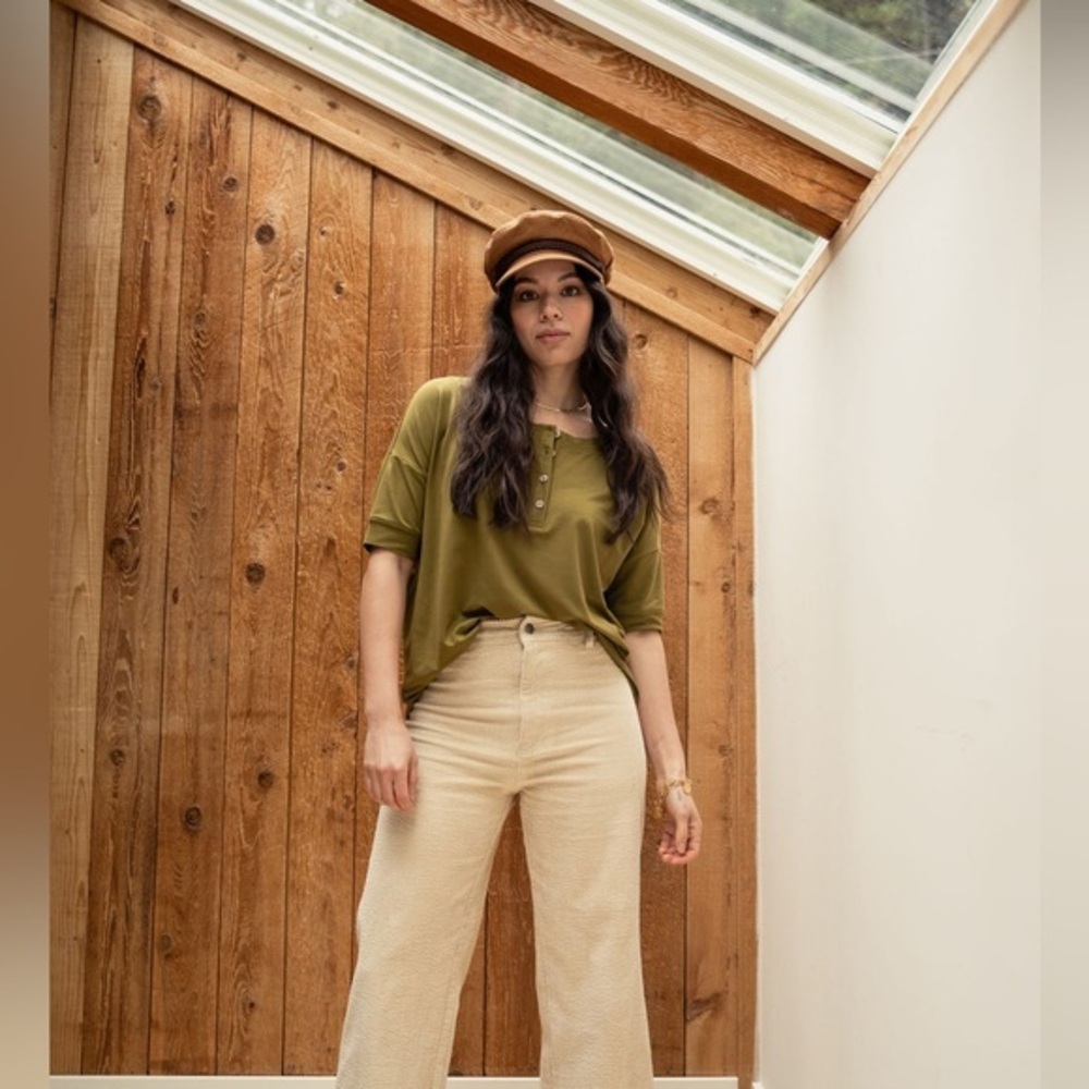 Jackson Rowe Olive Green Henley Top